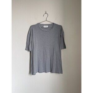 Officine Generale Men's Mini Stripe Tee in Blue/White Size XXL